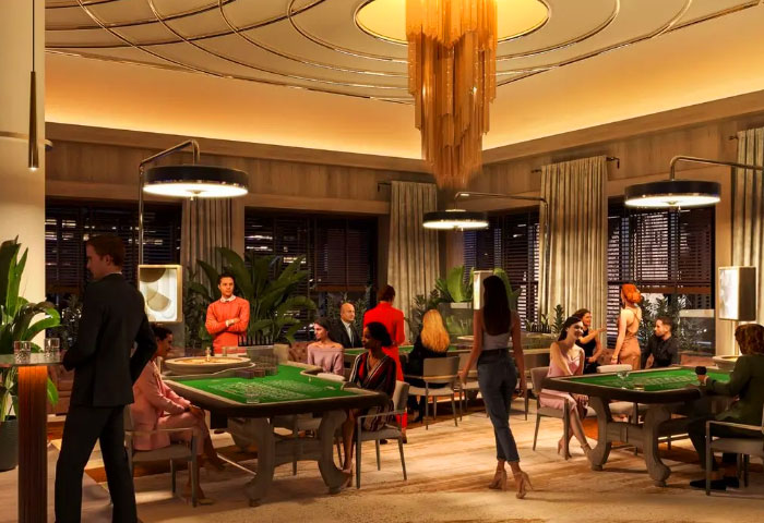 Bản vẽ 3D casino tại tầng trên cùng của cửa hàng