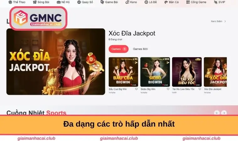 BIG88 – Khám Phá Nhà Cái Uy Tín Với Bảo Mật Đỉnh Cao 2 Đa dạng các trò hấp dẫn nhất