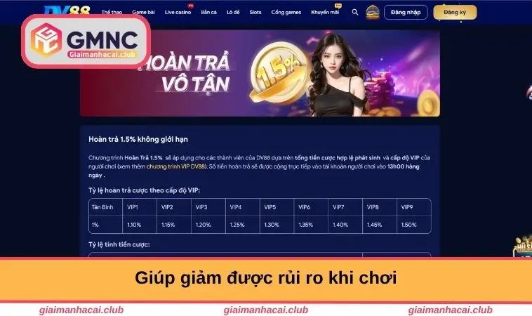 Giúp giảm được rủi ro khi chơi