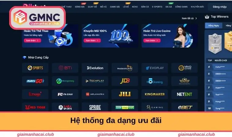 Hệ thống đa dạng ưu đãi