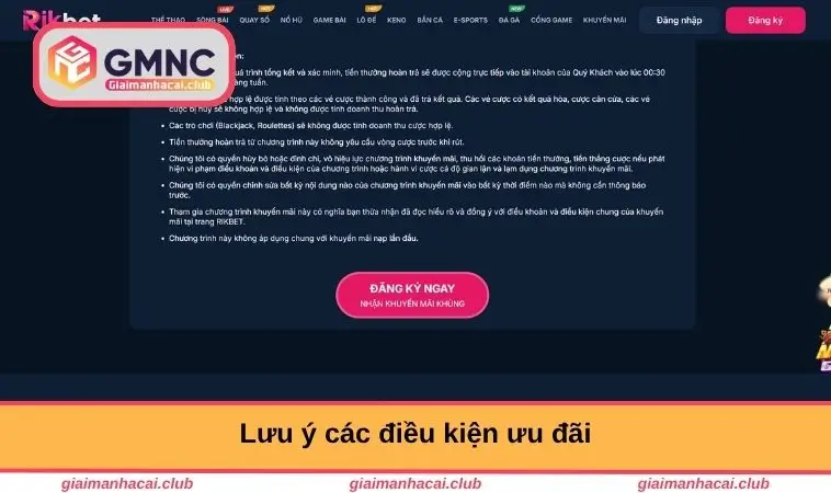 Lưu ý các điều kiện ưu đãi