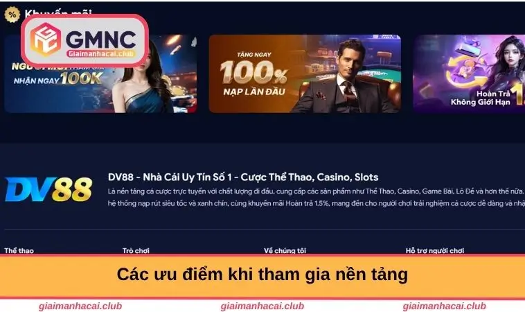 DV88 – Sân Chơi Đẳng Cấp Với Casino Online Và Cược Thể Thao 3 Các ưu điểm khi tham gia